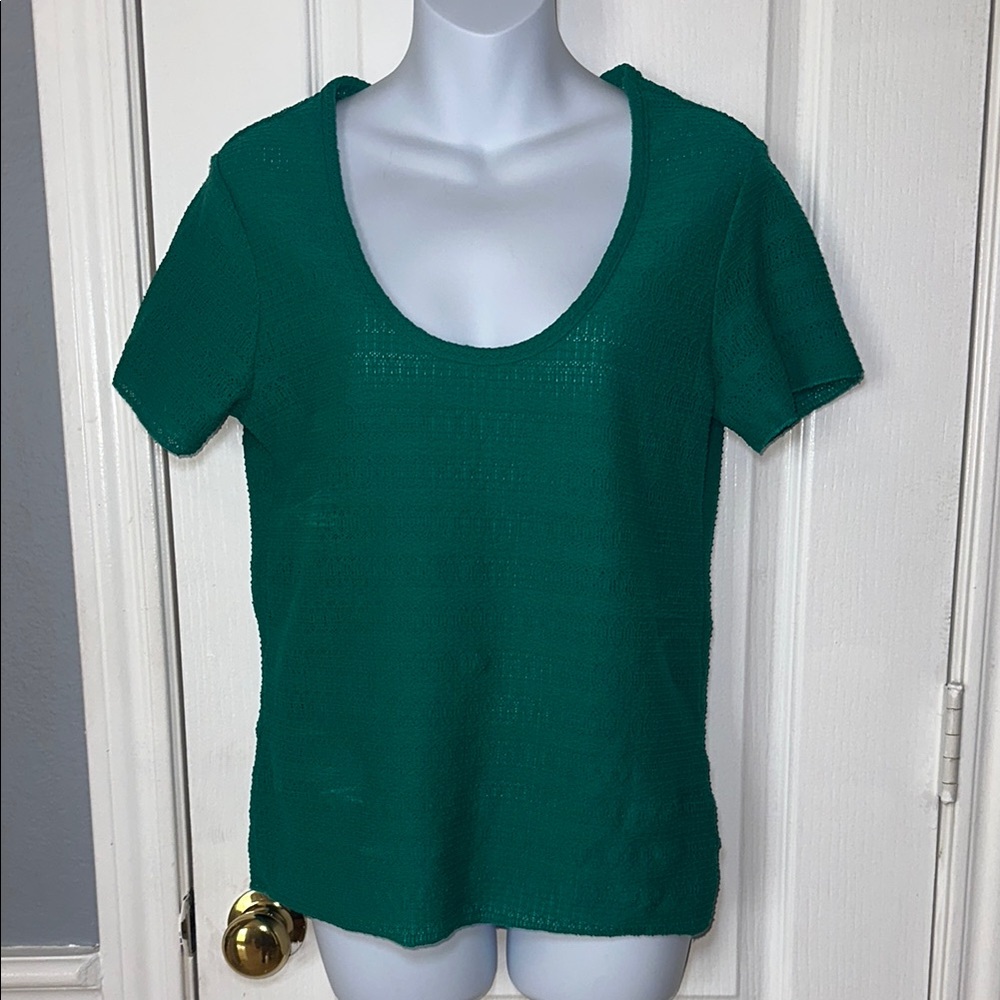 Rag & Bone Julia Textured Scoop Neck T-Shirt size medium color green - Picture 3 of 8
